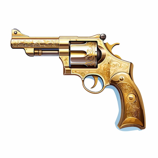 Plik wektorowy classic_gold_revolver_vector
