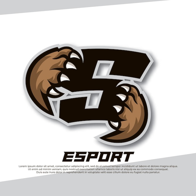 Plik wektorowy claw esport logo litera s tiger esport logo bear claw esport logo e-sportowe fox logo e-sportowe coyote