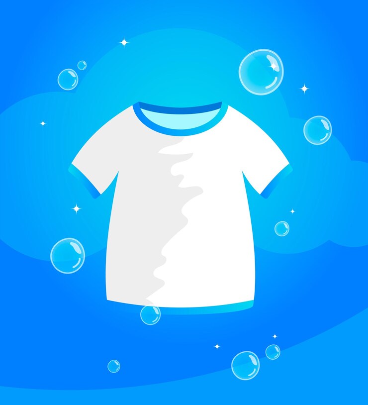 Wektor clean white tshirt surrounded by soap bubbles