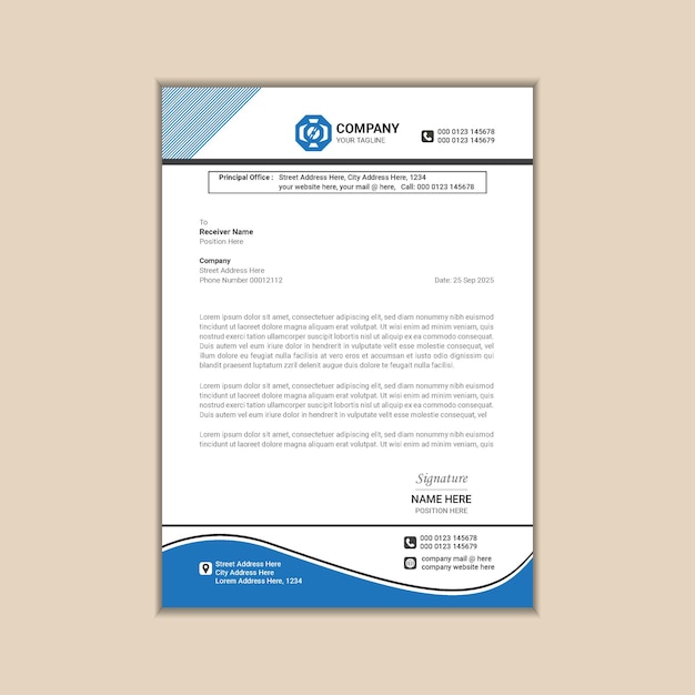 CleanCut Firmowy papier firmowy Prosty i profesjonalny projekt formatu A4 z grafiką wektorową typu spad