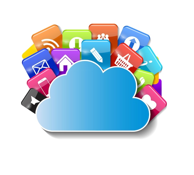 Cloud Computing koncepcja wektor ilustracja na białym tle. EPS10