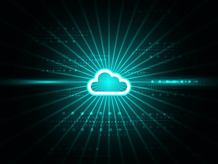 Wektor cloud computing technologia koncepcja abstrakcyjne tło ilustracji wektorowych