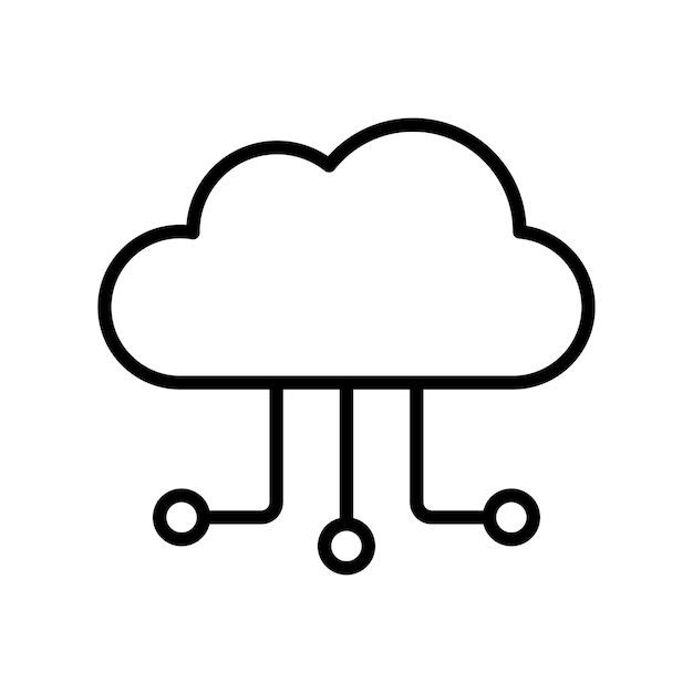 Cloud computing znak symbol wektor glif kolor ikona