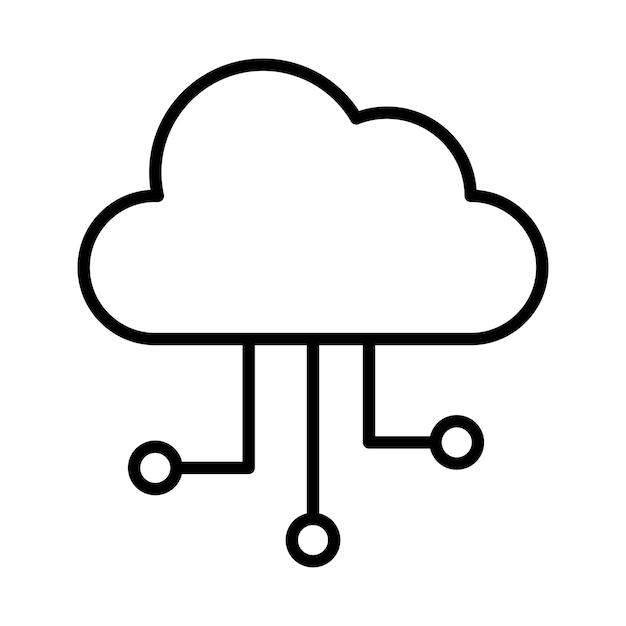 Cloud Computing Znak Symbol Wektor Glif Kolor Ikona