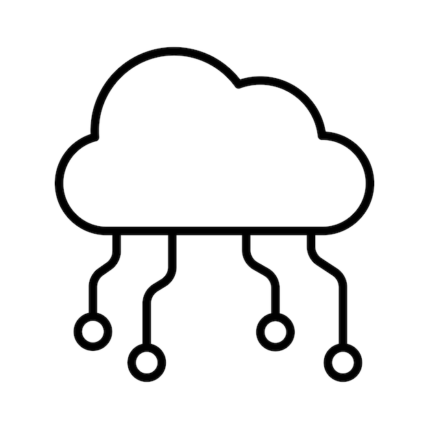 Cloud computing znak symbol wektor glif kolor ikona