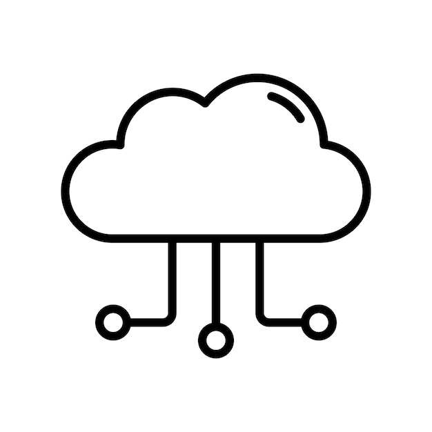 Cloud computing znak symbol wektor glif kolor ikona