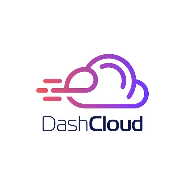 Cloud Dash Szybki pomysł Ikona Zarys linii Logo Design