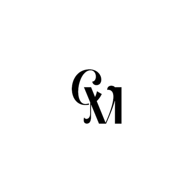 Cm Monogram Logo Projekt Litera Tekst Nazwa Symbol Monochromatyczny Logotyp Znak Alfabetu Proste Logo