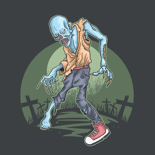 Plik wektorowy cmentarz zombie walker