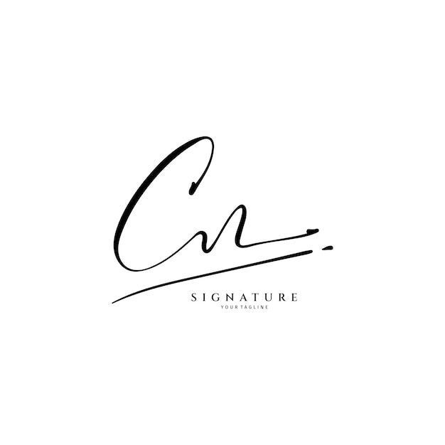 Cn Cn Logo Pisma Odręcznego Pierwszego Podpisu