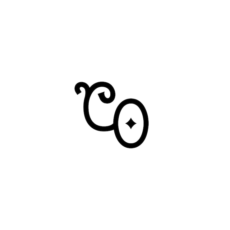 Wektor co monogram logo projekt list tekst nazwa symbol monochromatyczny logotyp znak alfabetu proste logo