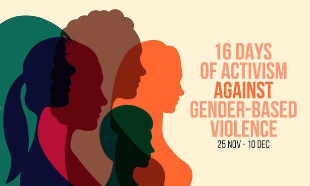 Plik wektorowy co roku w listopadzie obchodzony jest 16 dni aktywizmu przeciwko przemocy ze względu na płeć