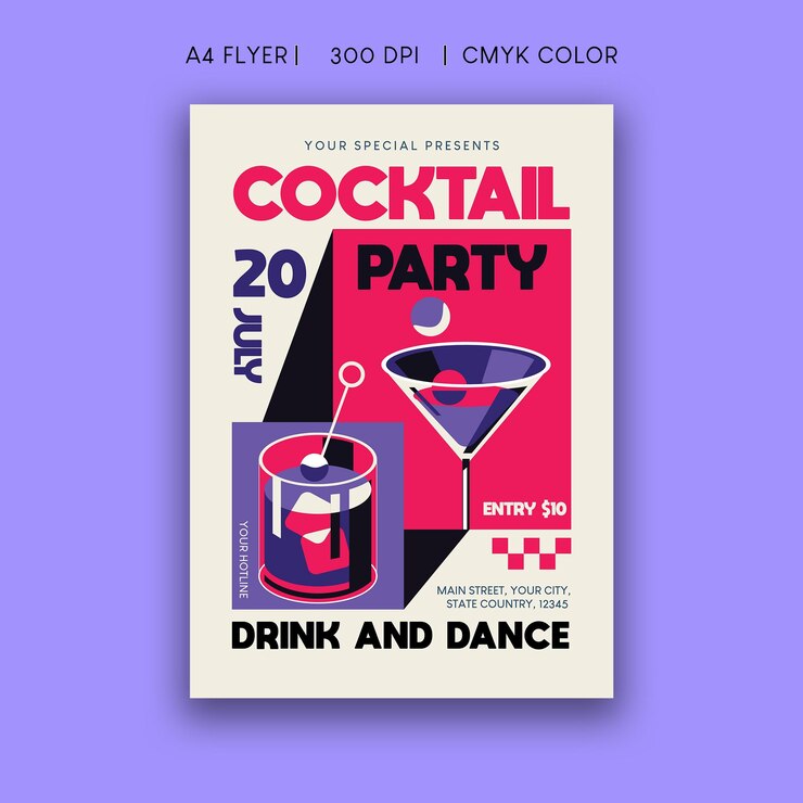 Wektor cocktail party flyer
