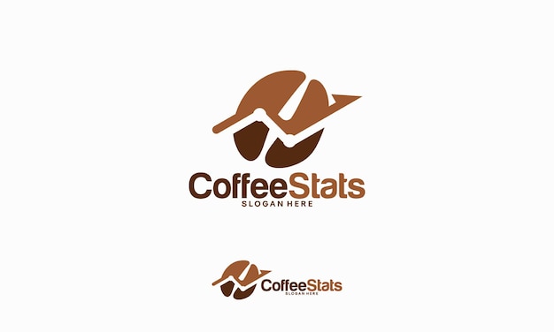 Coffee Stats Logo Projektuje Wektor Koncepcyjny, Szablon Logo Coffee Stock, Szablon Logo Coffee Bean