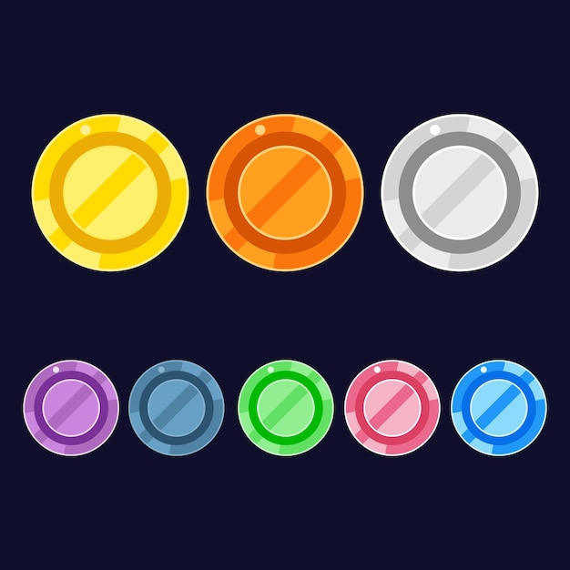 Plik wektorowy coin icons 7 game asset