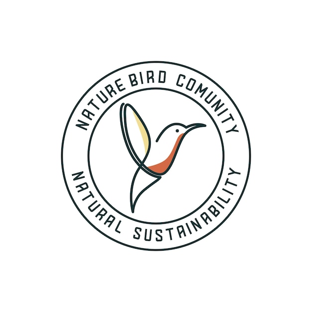 Colibri Ptak Minimalny Projekt Logo Wektor Ikona Symbol