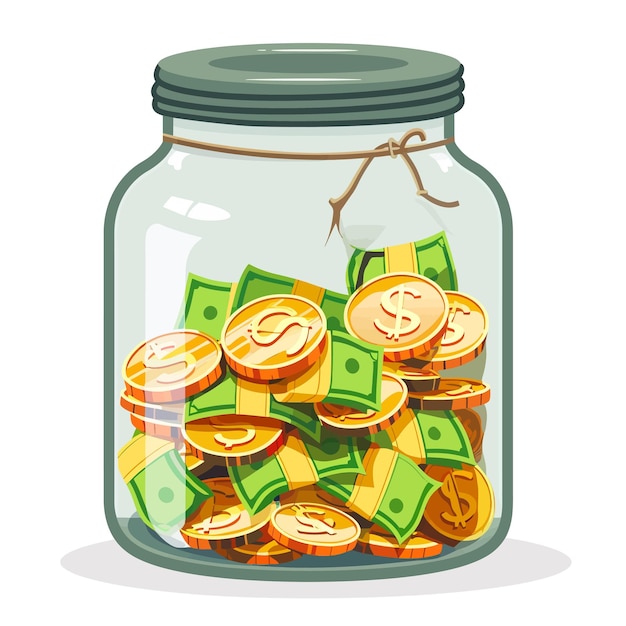 Collect_money_in_glass_jarbanking_cash_deposit