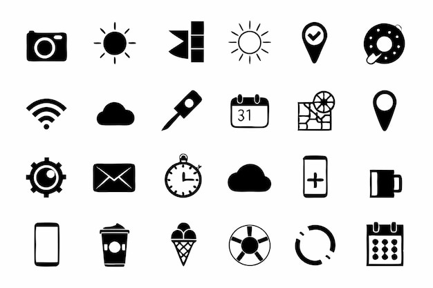 Collection of Simple Black Icons