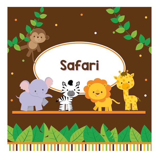 Plik wektorowy colletion cute safari