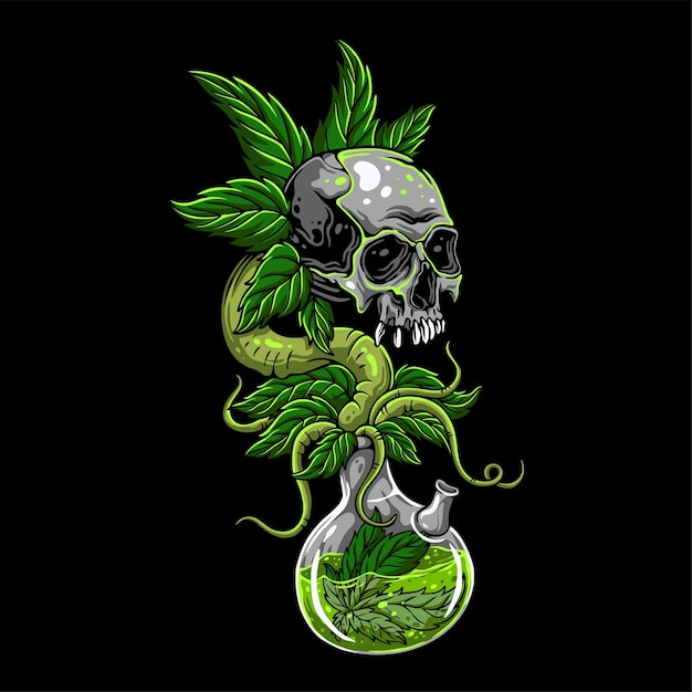 Plik wektorowy colorful plants vs marihuana z palaczem marihuany i liśćmi marihuany w środku z roślinami