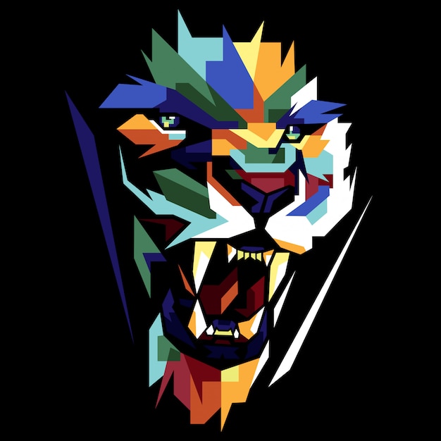 Colorfully Lion Face