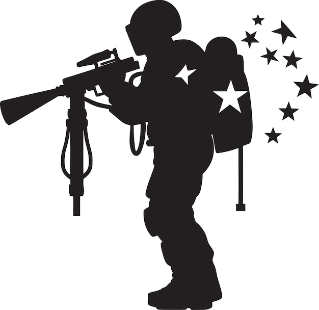 Combat Arsenal Black Vector Soldier And Rocket Strategic Strikeforce Rocket Wielding Soldier Icon