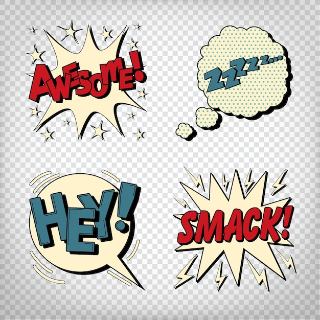 Comic Bubbles With Expressions