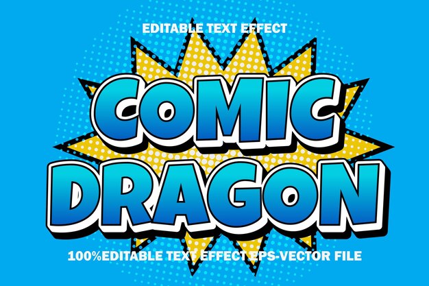 Comic Dragon Editable Text Effect 3D Emboss Gradient Style