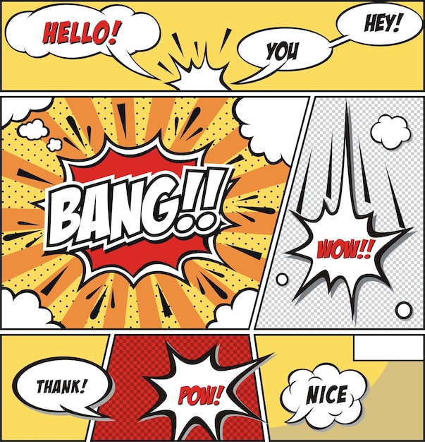 Comic Speech Bubbles -comic Strip