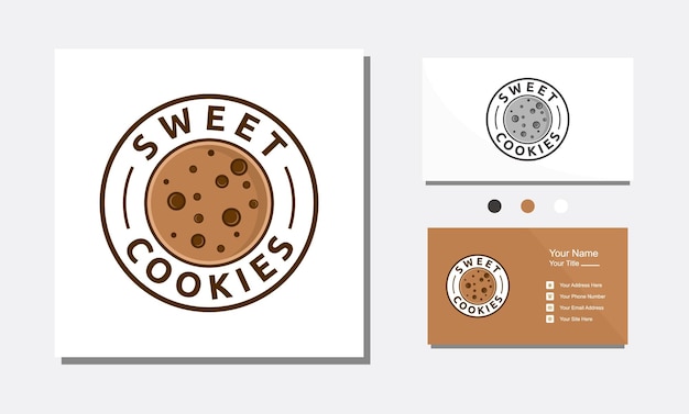 Cookie Piekarnia Koło Logo Projekt Ikona Wektor