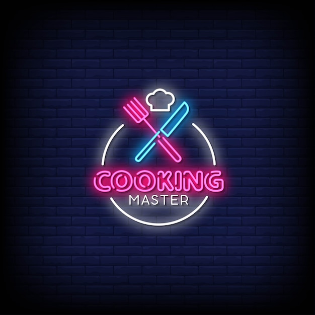 Cooking Master Neon Signs Style Text