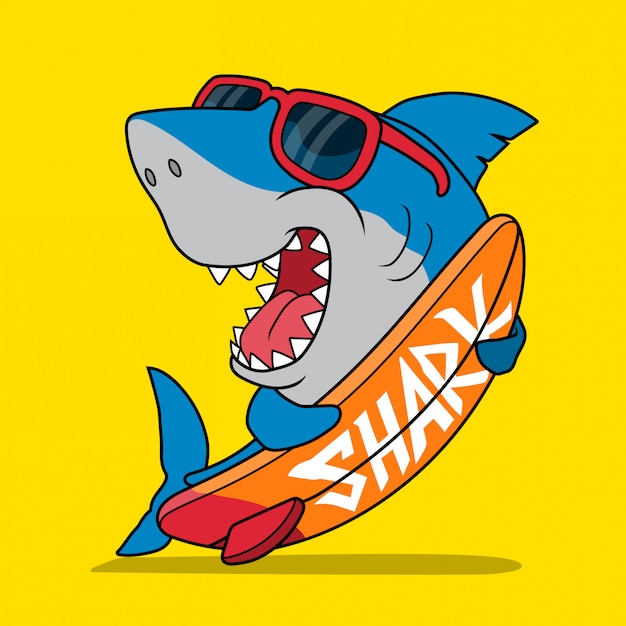 Cool Surfer Shark.