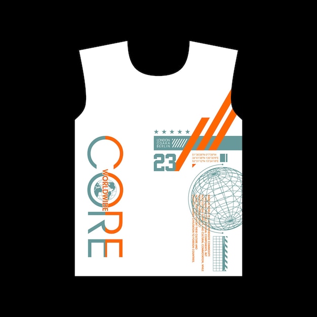 Plik wektorowy core city na całym świecie 23 prosty projekt koszulki