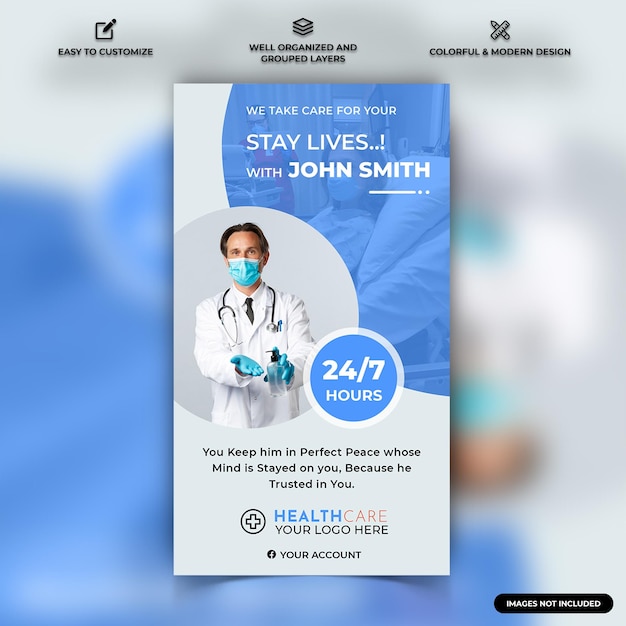 Corona Virus Awareness Instagram Social Media Story Web Banner Template Vector Premium