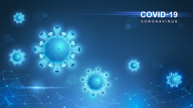 Coronavirus Covid-19. Epidemia Koronawirusa I Tło Grypy Koronawirusów. Wirus Covid-19. Atak Wirusów Na Ziemię. Ilustracja.