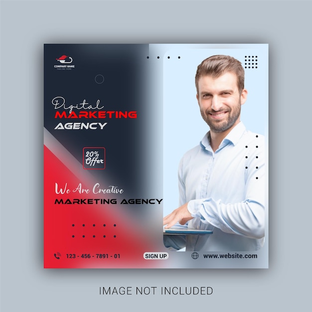 Corporate Business Social Media Post Banner Premium Wektor Szablon Eps