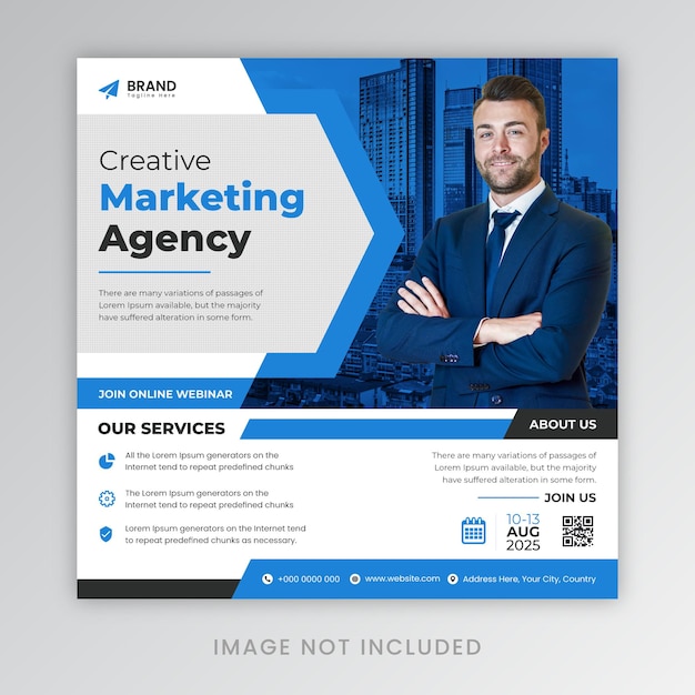 Plik wektorowy corporate social media banner design szablon postu na instagram