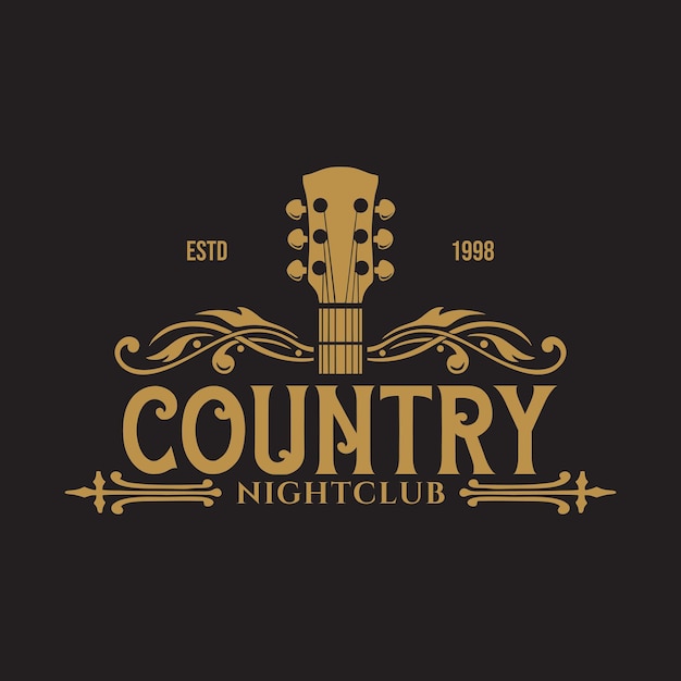 Country Nightclub Design Logo Vintage