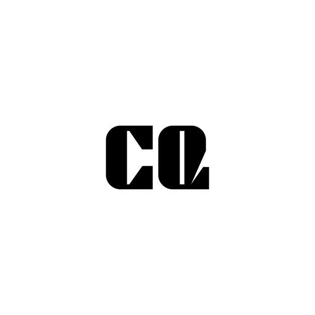 Cq Monogram Logo Projekt List Tekst Nazwa Symbol Monochromatyczny Logotyp Alfabet Znak Proste Logo