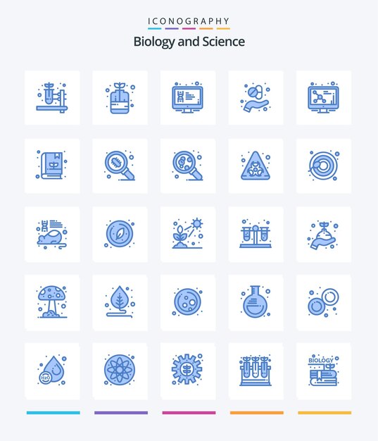 Creative Biology 25 Niebieski Pakiet Ikon Takich Jak Alternatywa Dna Medycyny Dna Zioło