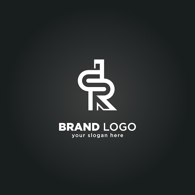 Creative Letter D and R Monogram Logo na czarnym tle