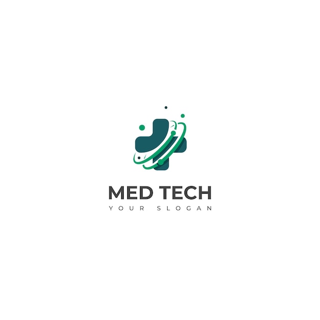 Creative Med Tech Logo Design Wektorowy Symbol Szablonu