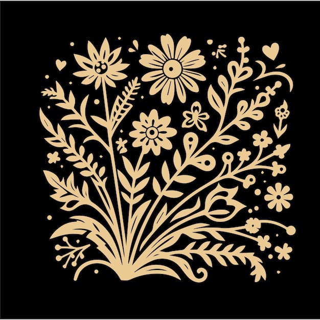 Plik wektorowy cricut wildflower laser cut svg bundle