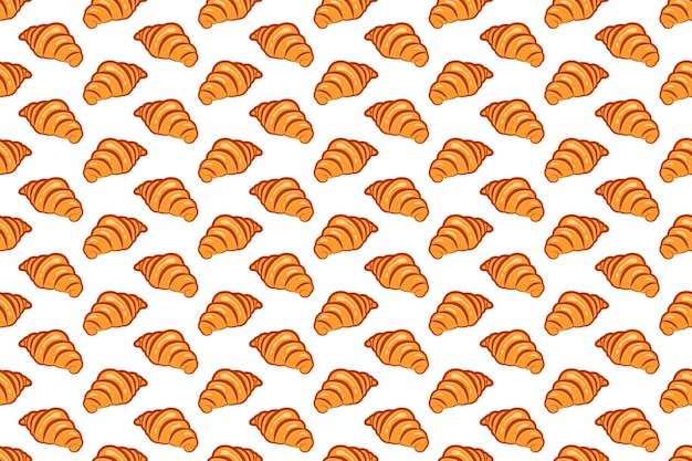 Croissant bezszwowy wzór żywności Płaski projekt żywności Tapeta dla menu aplikacji żywności strony internetowej bistro