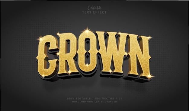 Crown Text Effect Style Editable Text Effect Style 3d Luxury Gold Silver Bling.