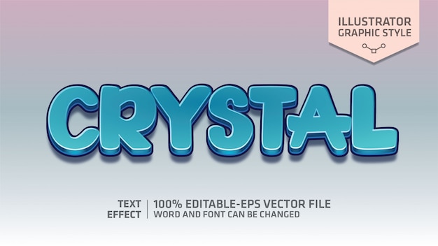 Crystal Blue Text Effect Graphic Style