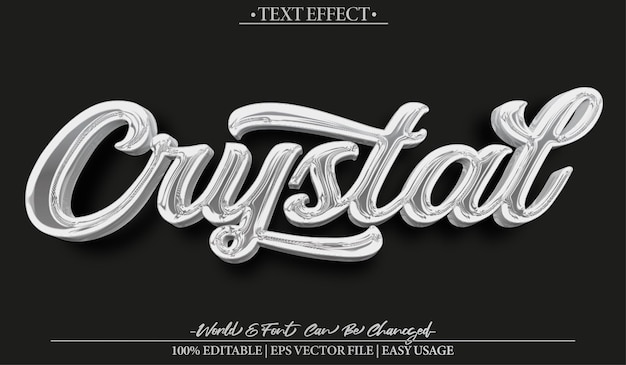 Crystal Vector Text Effect Editable Alphabet Sheer Transparent Gauzy Filmy (Efekt tekstu wektorowego kryształowego)