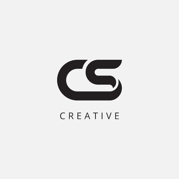 CS Modern Unique Letter Line Logo Design Wstępny szablon wektorowy
