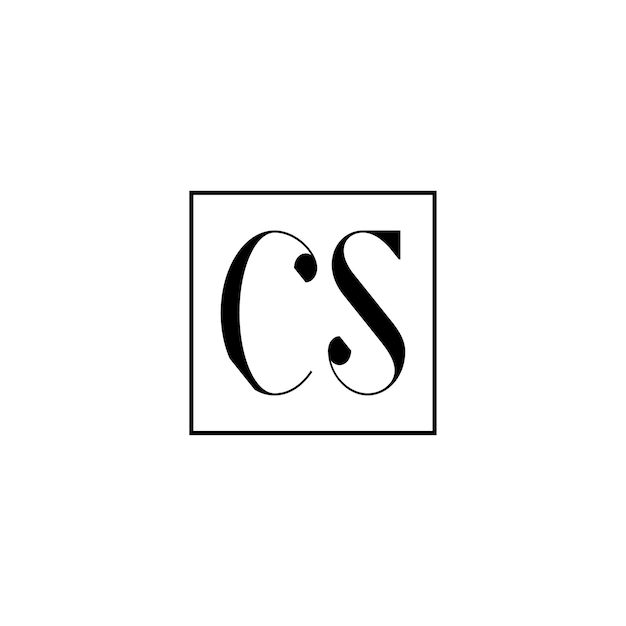 Cs Monogram Logo Projekt List Tekst Nazwa Symbol Monochromatyczne Logotyp Alfabet Znak Proste Logo