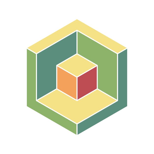 Cube logo geometryczny projekt wektorowy Box logo firmy modny emblemat techno w stylu izometrycznym 3D